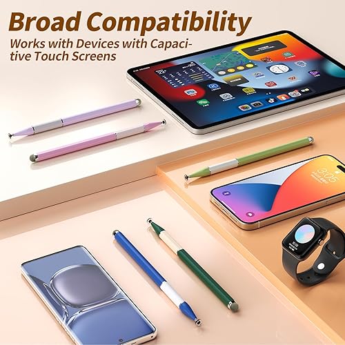 Miniatura 8 de Bopomofo Lápiz Stylus para Pantalla Táctil, 5 PCS Lápiz Stylus Magnético 2-en-1 de Alta Sensibilidad y Precisión, Diseño de Cuerpo de Lápiz