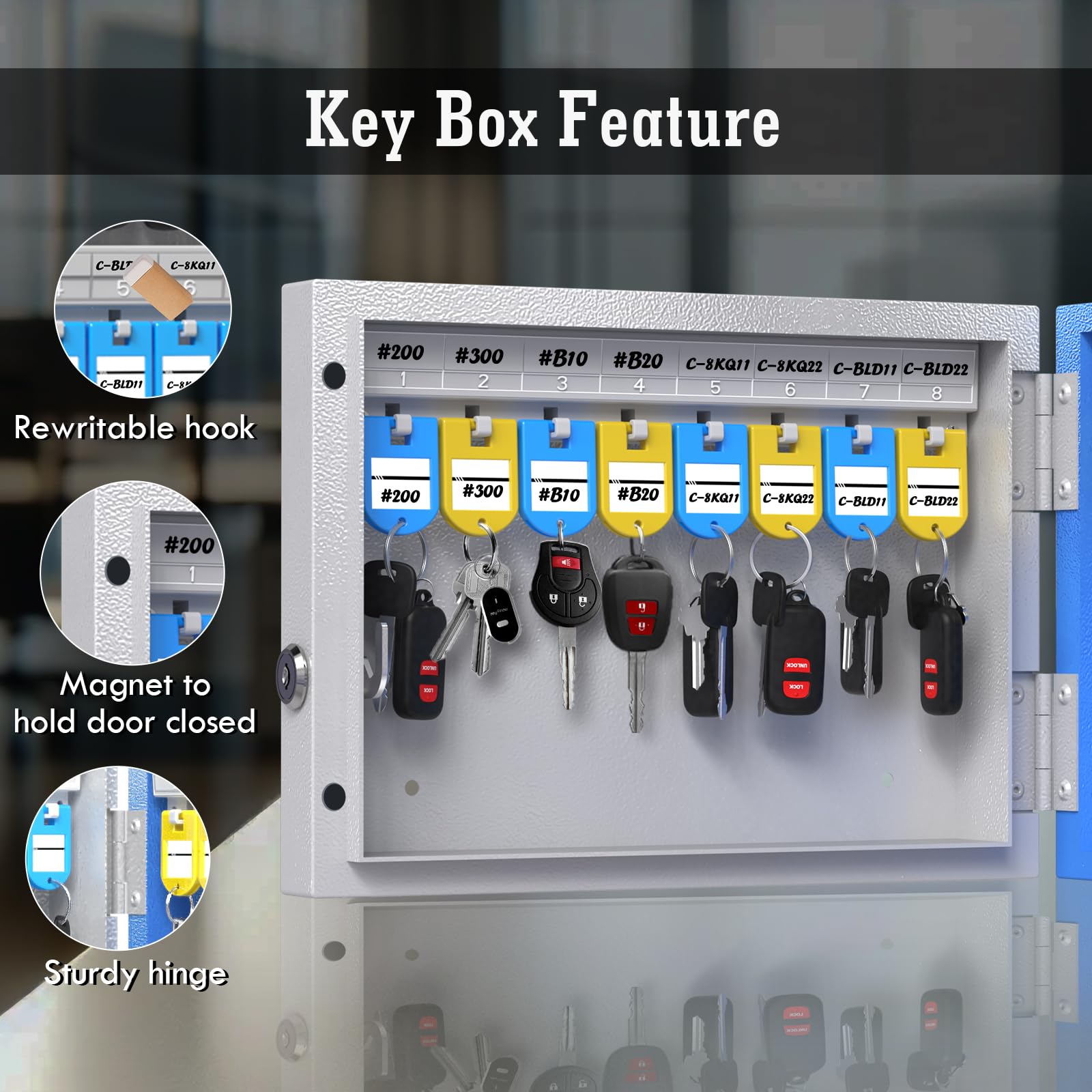 Snapklik.com : DiDiHere 16 Key Lock Box Wall Mount