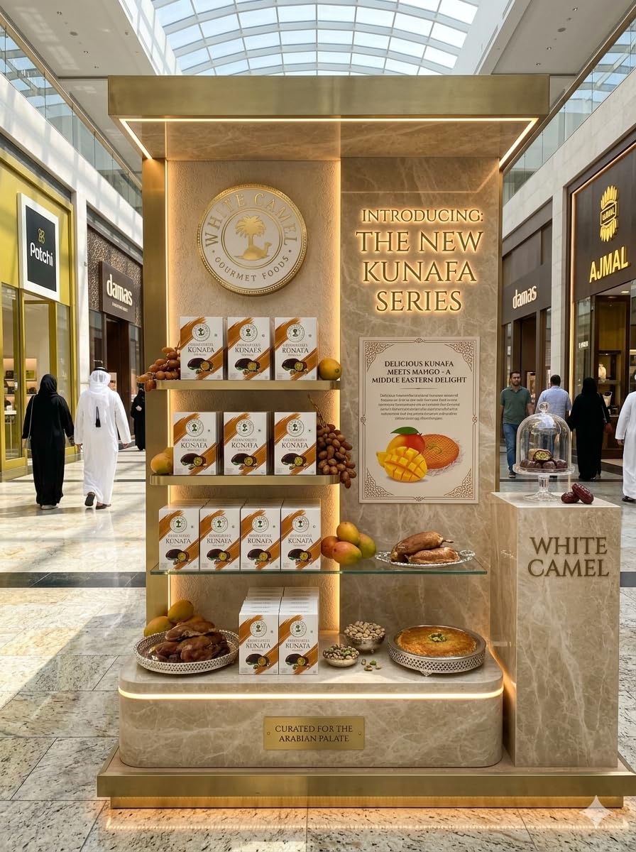 White Camel Chocodates with Kunafa, Mango Flavour, Filled with Crunchy Pistachio Kunafa and Mango Fellings, 100g (By Decadent Foods) 2