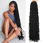 6 Packs 36 Inch Faux Locs Crochet Hair Pre looped Crochet Goddess Loc Hair Braids Soft Locs Crochet Hair for Black Women (36 Inch (Pack of 6), 1B)