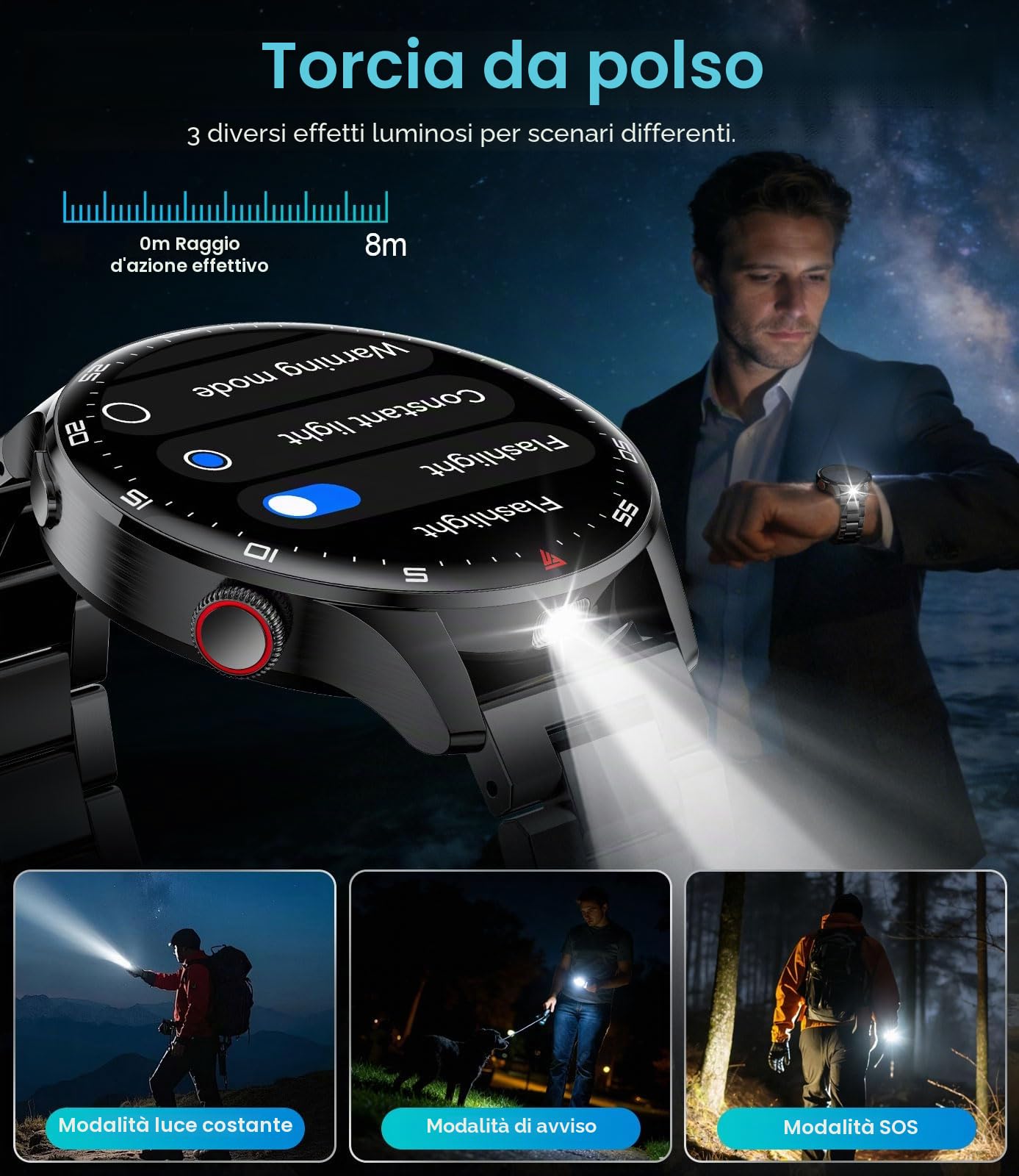 Orologio Smartwatch Uomo 2026, 1,7'' HD Ampio Display Fitness Tracker per 800 mAh, Luce LED, Frequenza Cardiaca/Monitor del Sonno, 100+ Modalità Sportive, Impermeabile IP68 per iOS Android, Nero-Rosso
