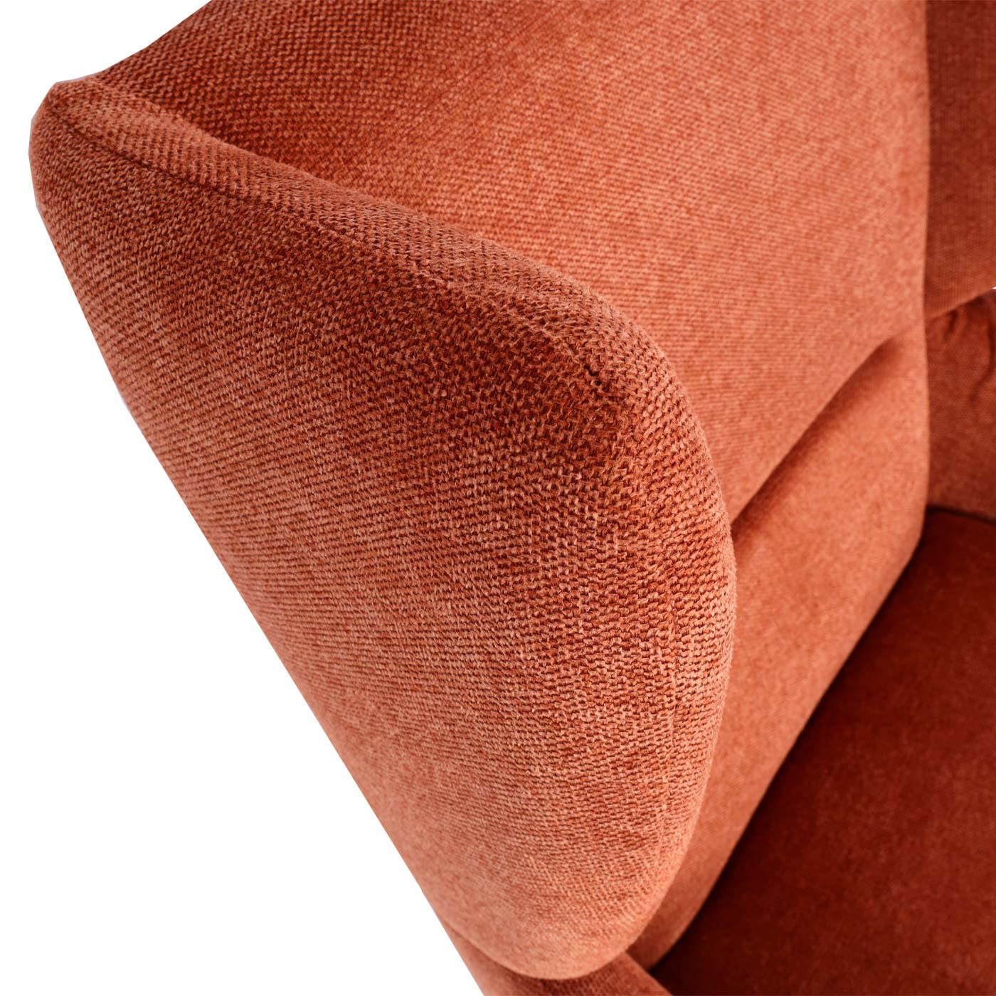 Mendler Sillón con otomana HWC-L62, con orejeras, tapizado, taburete, tela/textil, color marrón terracota