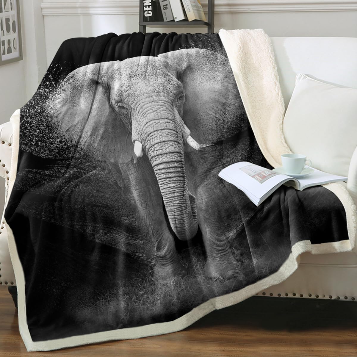 tiehrpr Elephant Blanket Gifts Flannel Fleece Throw