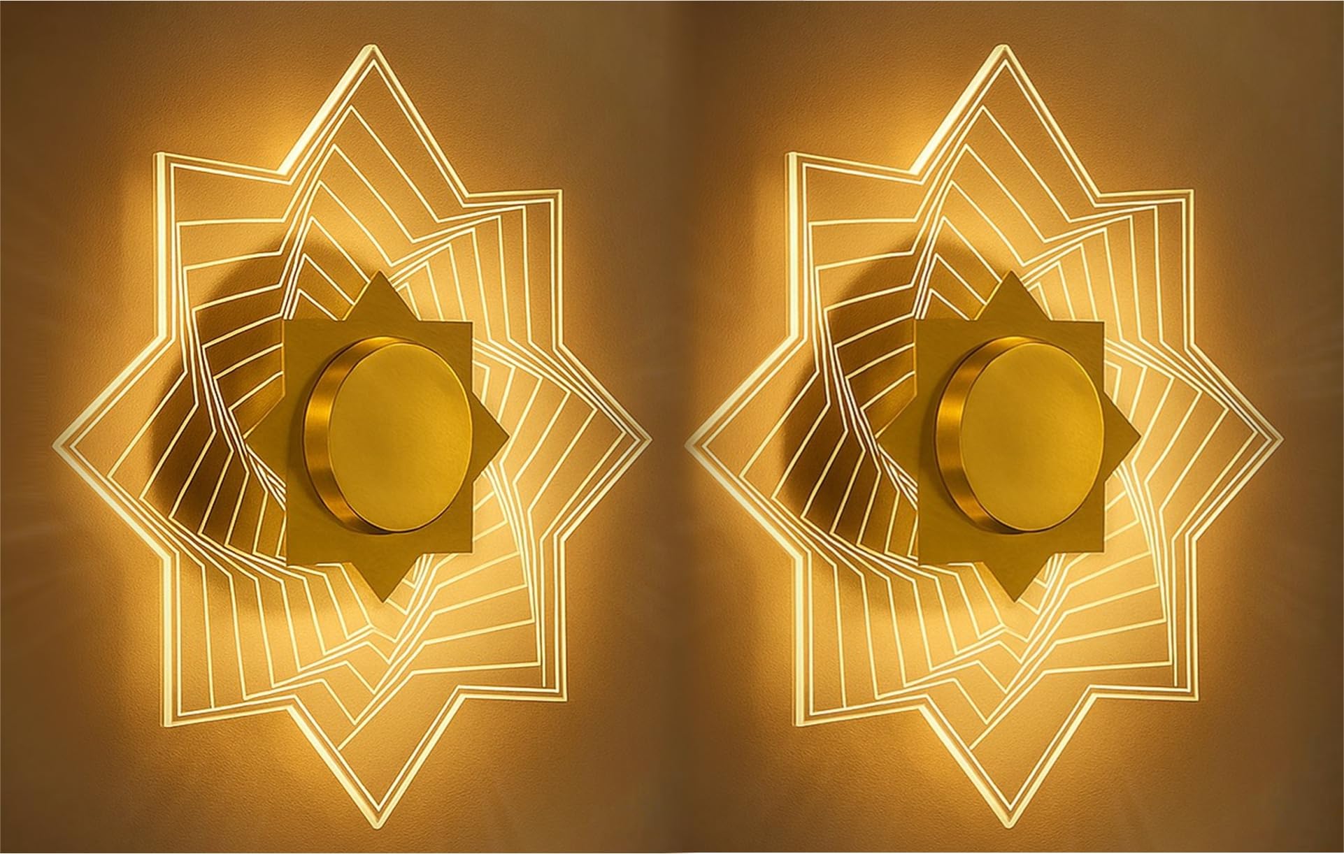 Luxury Diamond Wall Light - Antique Gold LED -24