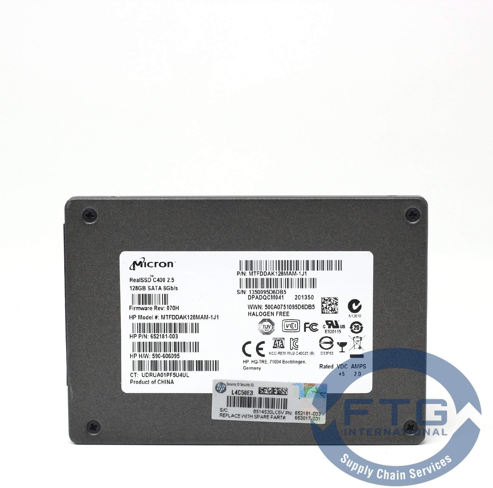 652181-003 / MTFDDAK128MAM-1J1 Micron SSD C400 2.5" 128GB SATA 6GB/s