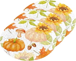 Scrub Sponge Pumpkins Mushrooms Maple Leaves Kitchen Washing Dishes Cleaning Sponges Acorns Berry Non Scratch Sponge for Dish Countertops Sinks Floors Showers Tile Sinks, 3 Pack