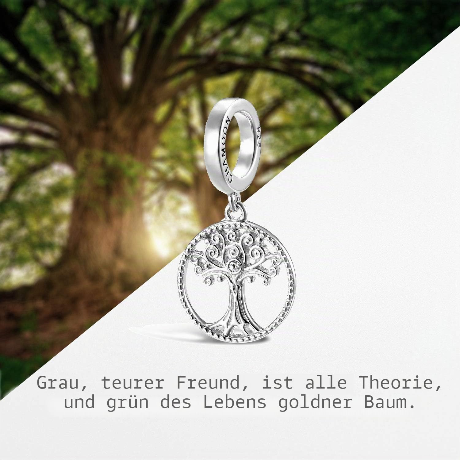 CHAMOON® Charms 925 Sterling Silber Schmuck-Anhänger für CHAMOON Damen Lederarmbänder | Charms sitzen rutschfest auf dem Armband | Rhodinierung schützt vor Verfärbung & sorgt für tollen Glanz