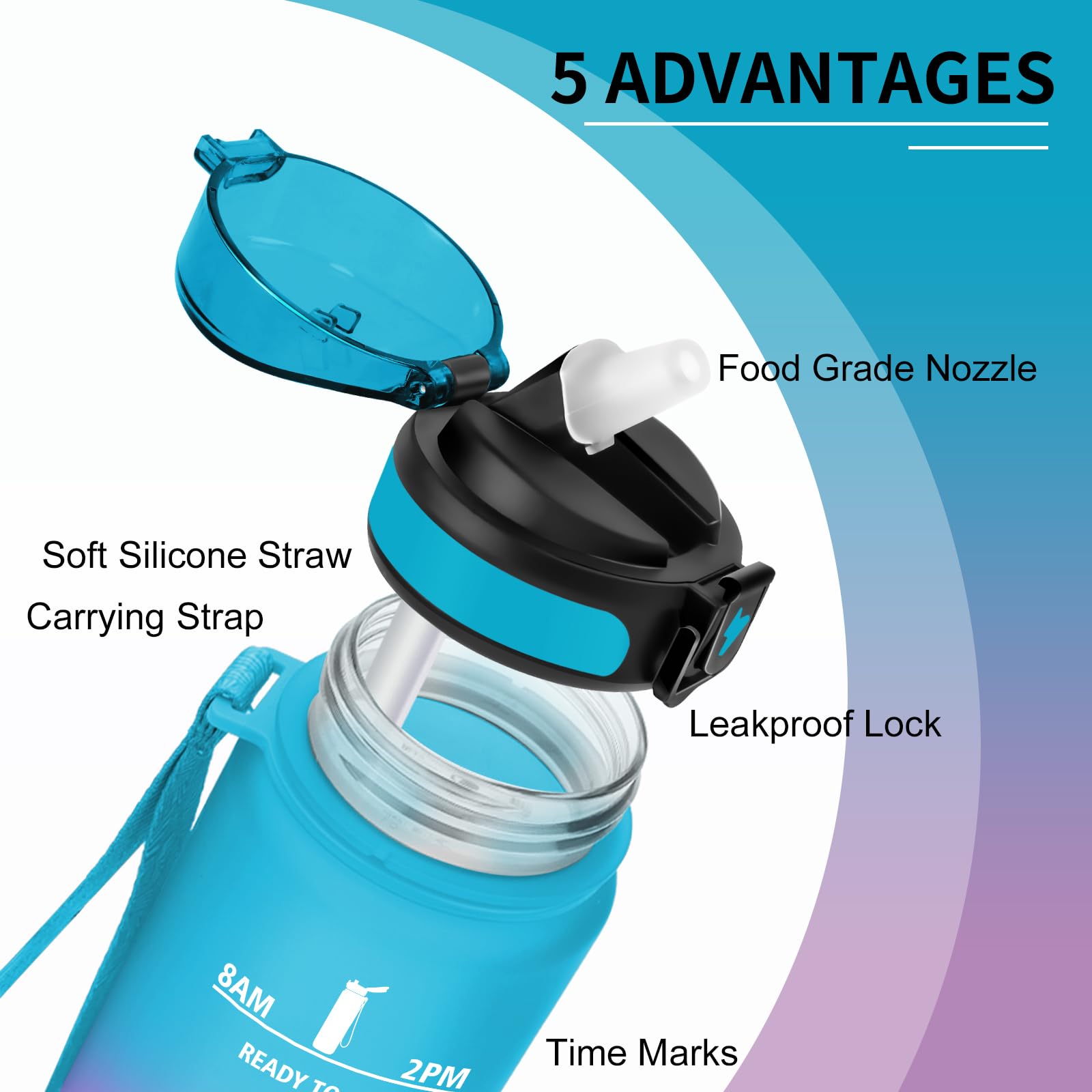 Gourde Anti-fuite De 300 Ml, Bouteille D'eau Incurvée Pour