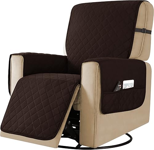 Miniatura 11 de SUBRTEX Juego de funda de sofá incluye fundas de sofá biplaza y silla, protector reversible de muebles de primera calidad con correas elásticas para