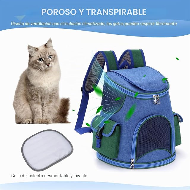 Foto 6 de 7 de PETCUTE Mochila para para Gatos y Perros,Mochila Portadora de Mascotas Plegable con Correa De Seguridad…