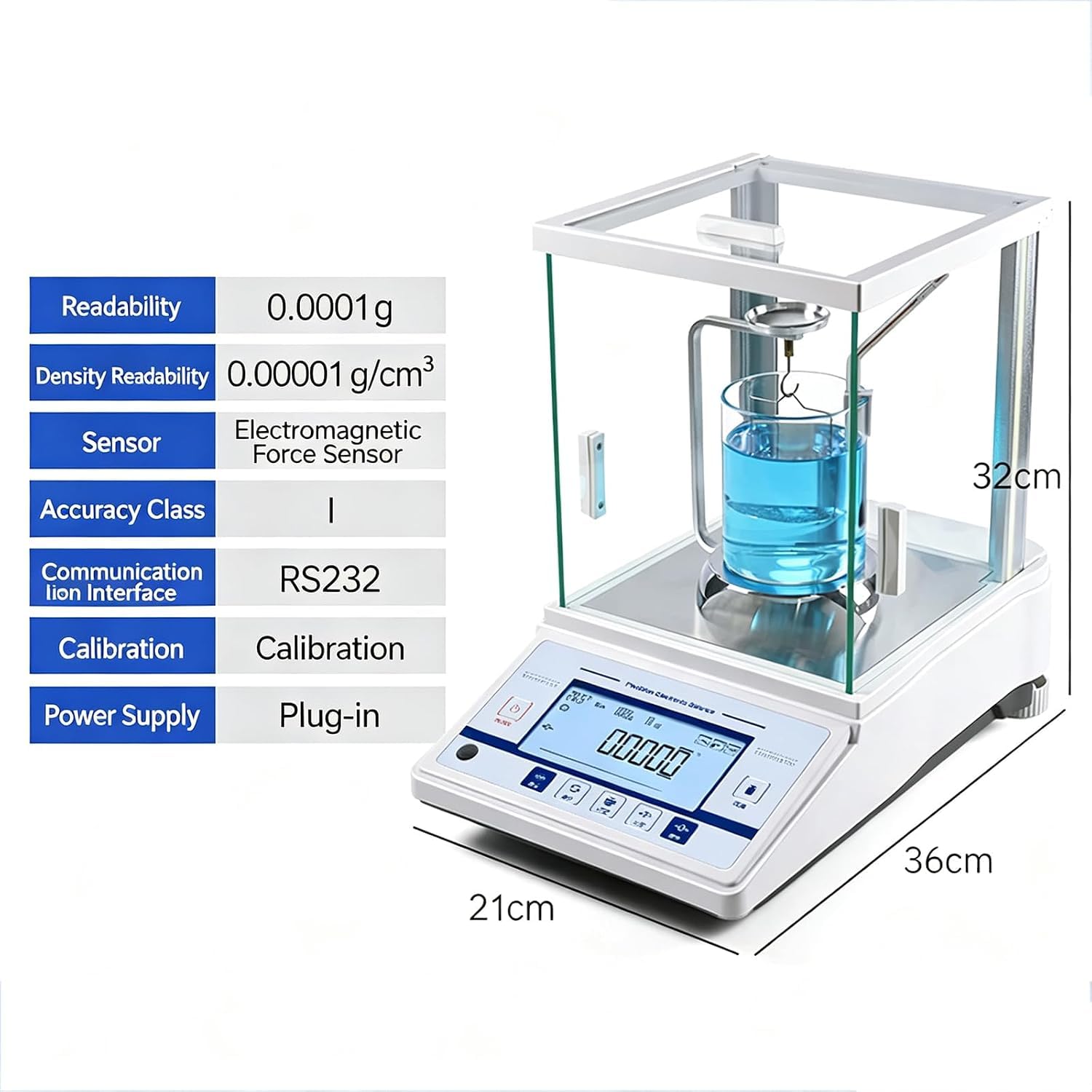 Balance Analytique De Laboratoire, Balance Numérique De Haute Précision 200 G X 0,0001 G, avec Pare-Brise Et Interface Rs232, Étalonnage Externe, Capteur Haute Sensibilité, pour La Recherche