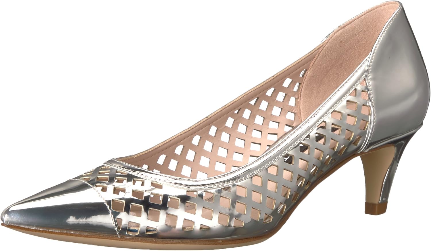 Nine West Women's QUANESSA Synthetic Pump, Silver, 5