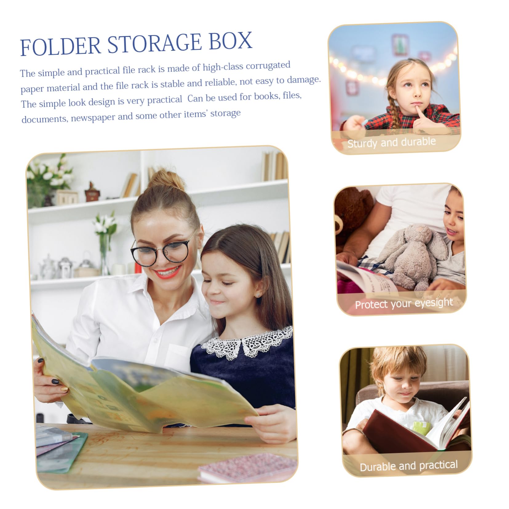 HOMSFOU 3Pcs Magazine File Holders Multi Function Desktop File Organizers for Office and Home Corrugated Material for Clutter Workspace Storage