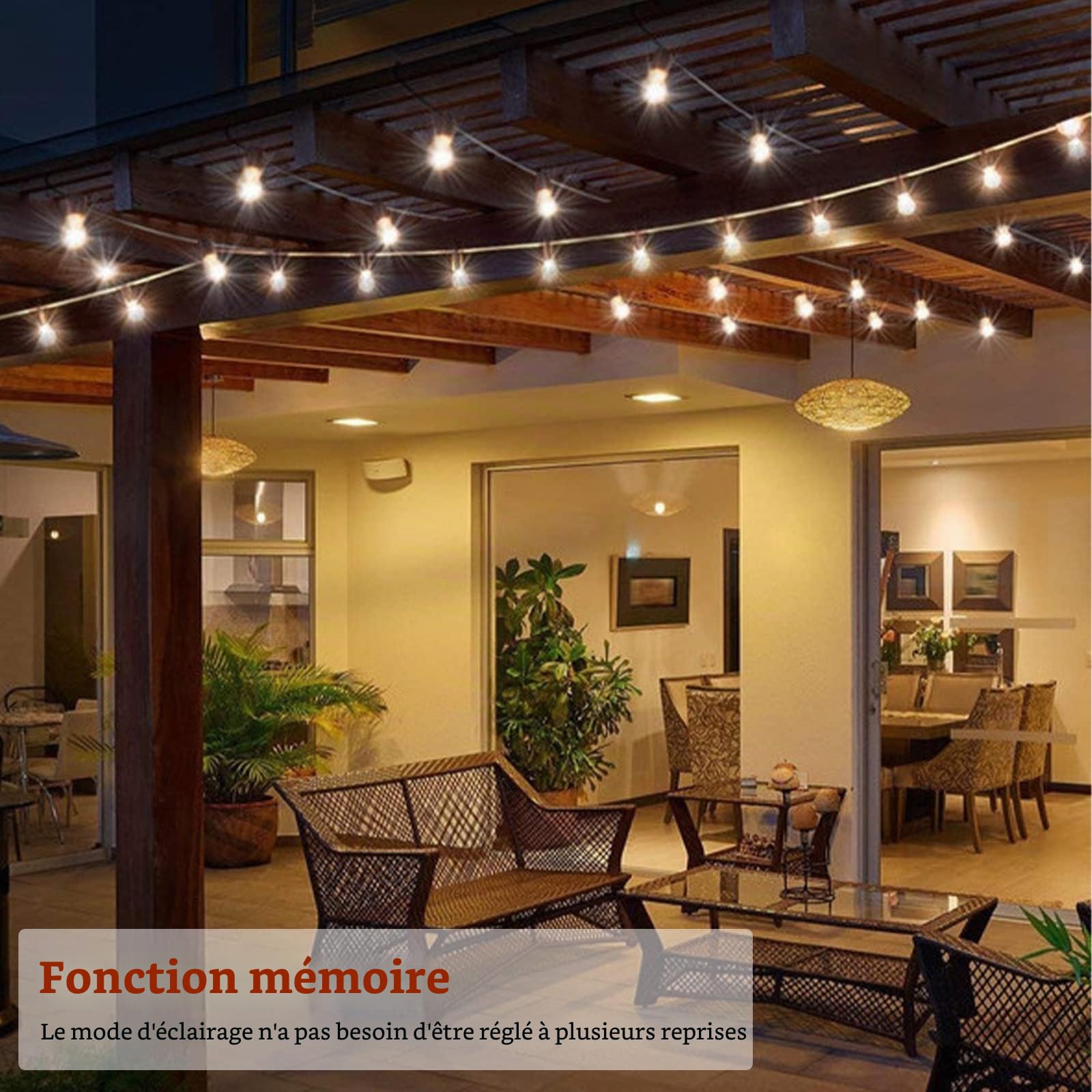 NAIZY Guirlande Lumineuse à LED en Forme de Sphère 30m en Blanc Chaud avec 8 Modes pour Noël, Mariage et Fêtes, avec Câble Transparent