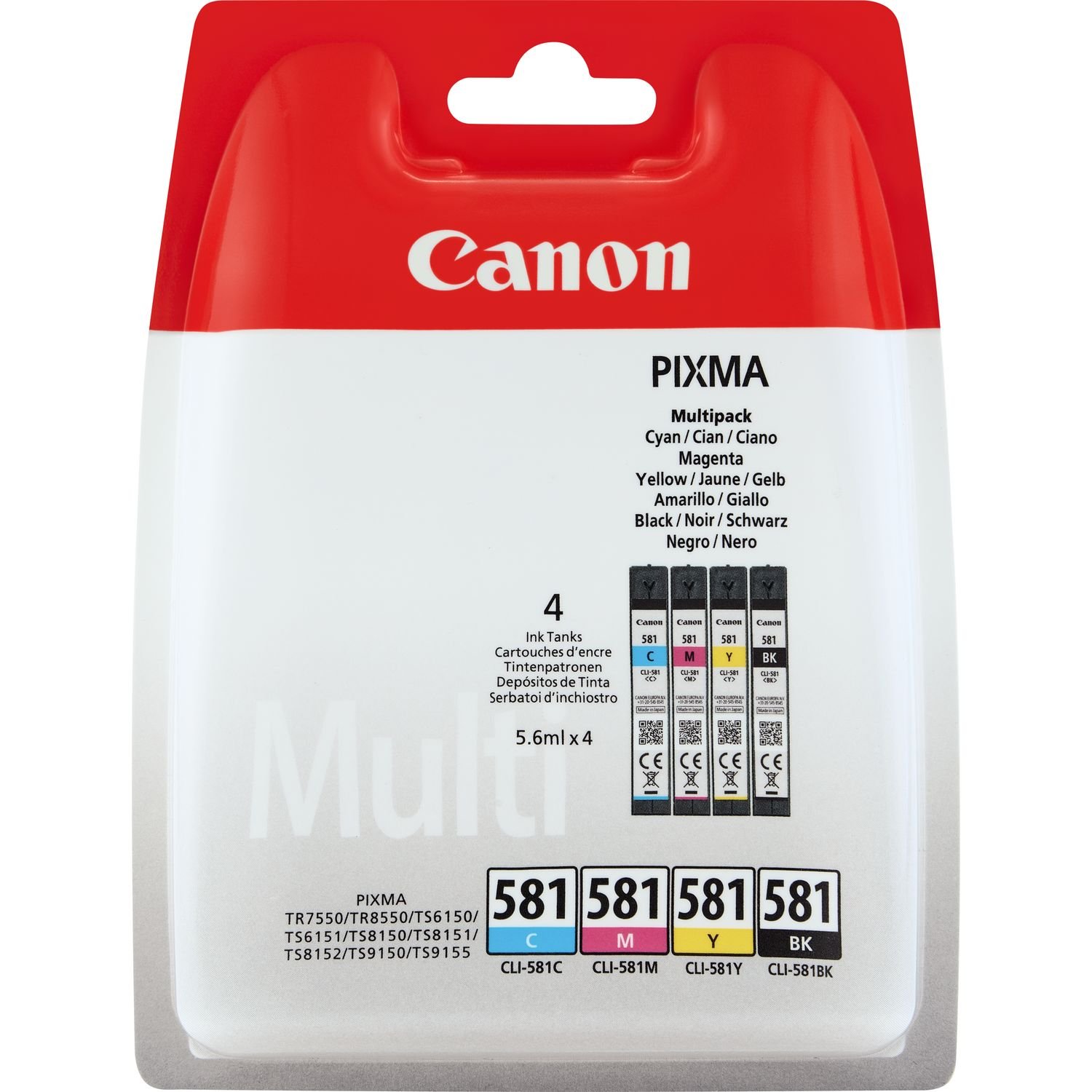 Canon CLI-581 Farbpatronen-Set (C M Y BK) mit ChromaLife100