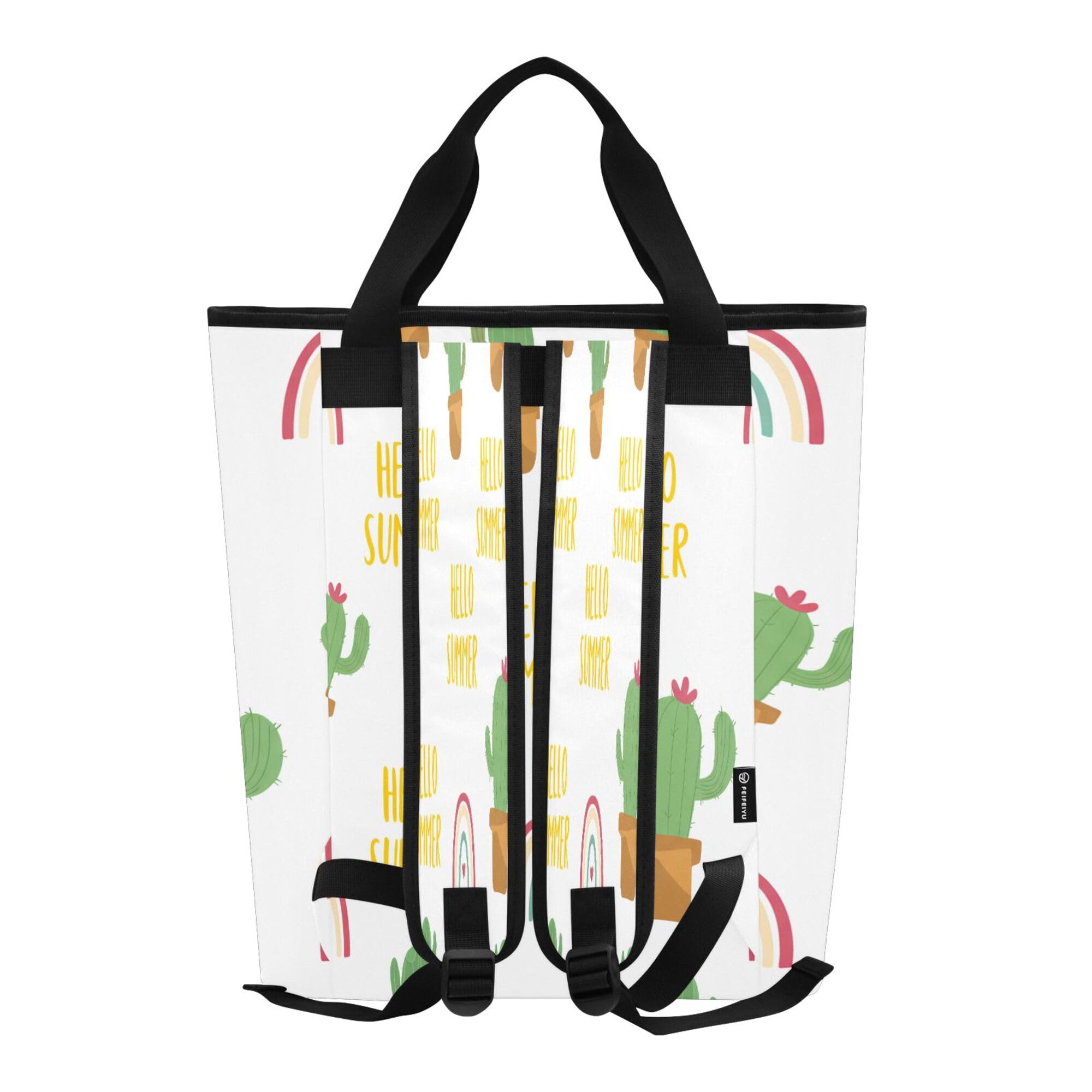 PYBUG Cute Cactuses Reusable Insulated Backpack 36 Cans,Large Leakproof Portable Cooler Tote Organizer for Office Picnic Hiking Beach BBQ