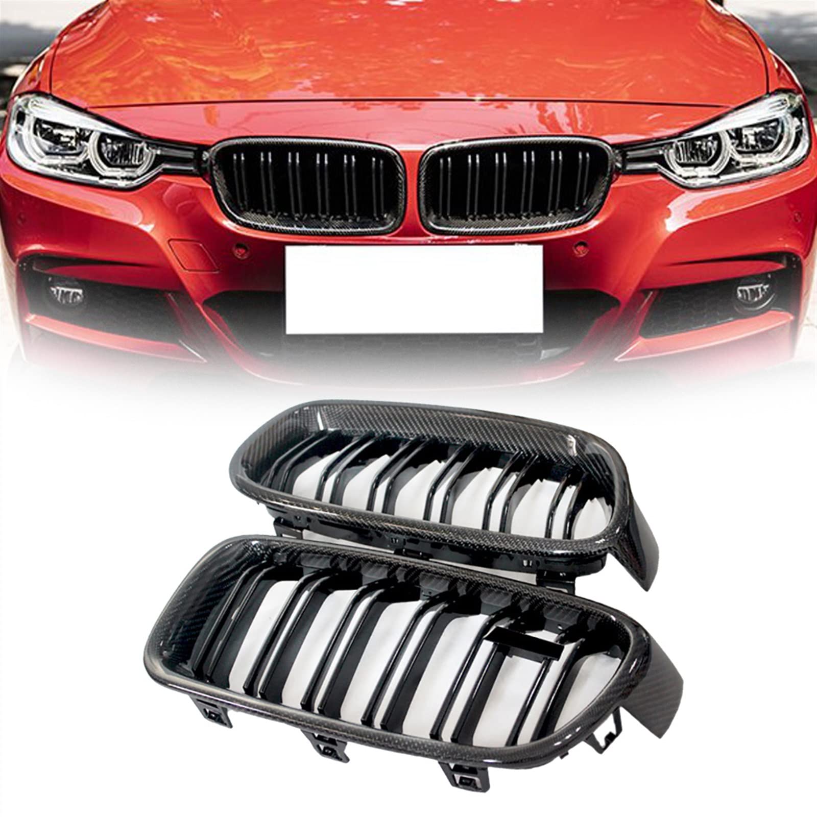 Calandre en fibre de carbone pour BMW Série 3 F30 F31 F35 de 2012 à 2018