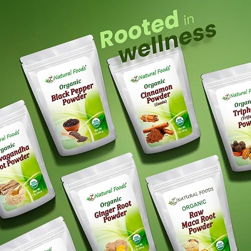 Miniatura 3 de Triphala orgánico (Trifala) en polvo - Apoya la digestión saludable - Limpieza y desintoxicación naturales suaves - 3 superalimentos ayurvédicos -