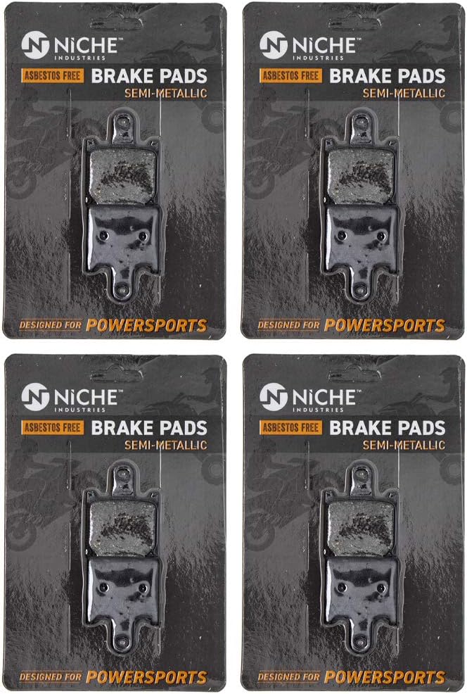 NICHE Brake Pad Set for Kawasaki Ninja ZX6R ZX14R Z1000 Concours 14 43082-0122 Front Semi-Metallic Alloy Steel 4 Pack