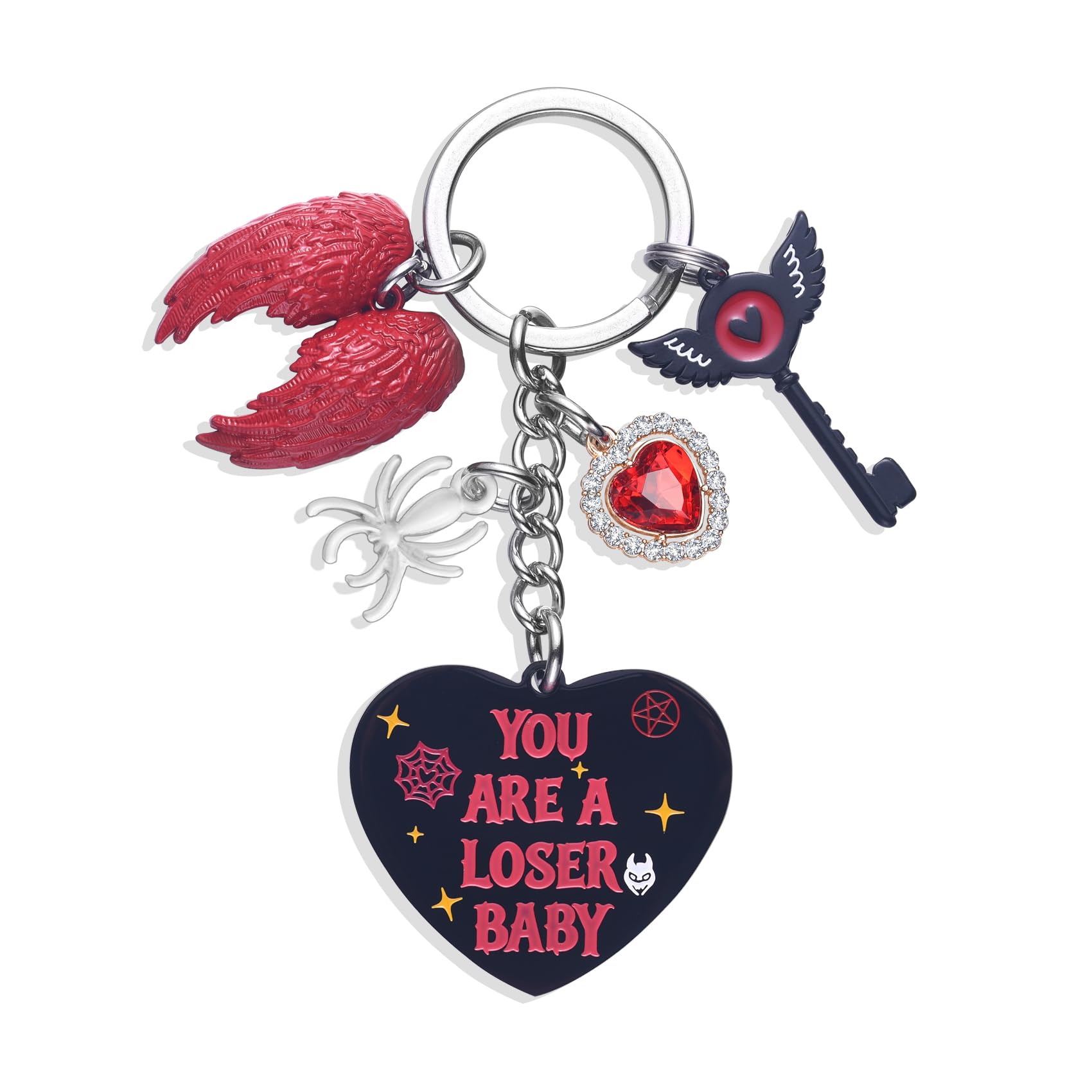 Melix Home Hazbin Merch Angel Keychain Anime Cosplay Friendship Gifts Heart Keychain Men Women Fans Birthday Present
