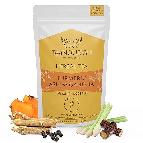 Vista 38 de TeaNOURISH Té de hierbas Tulsi de menta y cúrcuma Superalimentos indios Mezcla de cúrcuma, tulsi y menta Apoyo inmunológico Ingredientes
