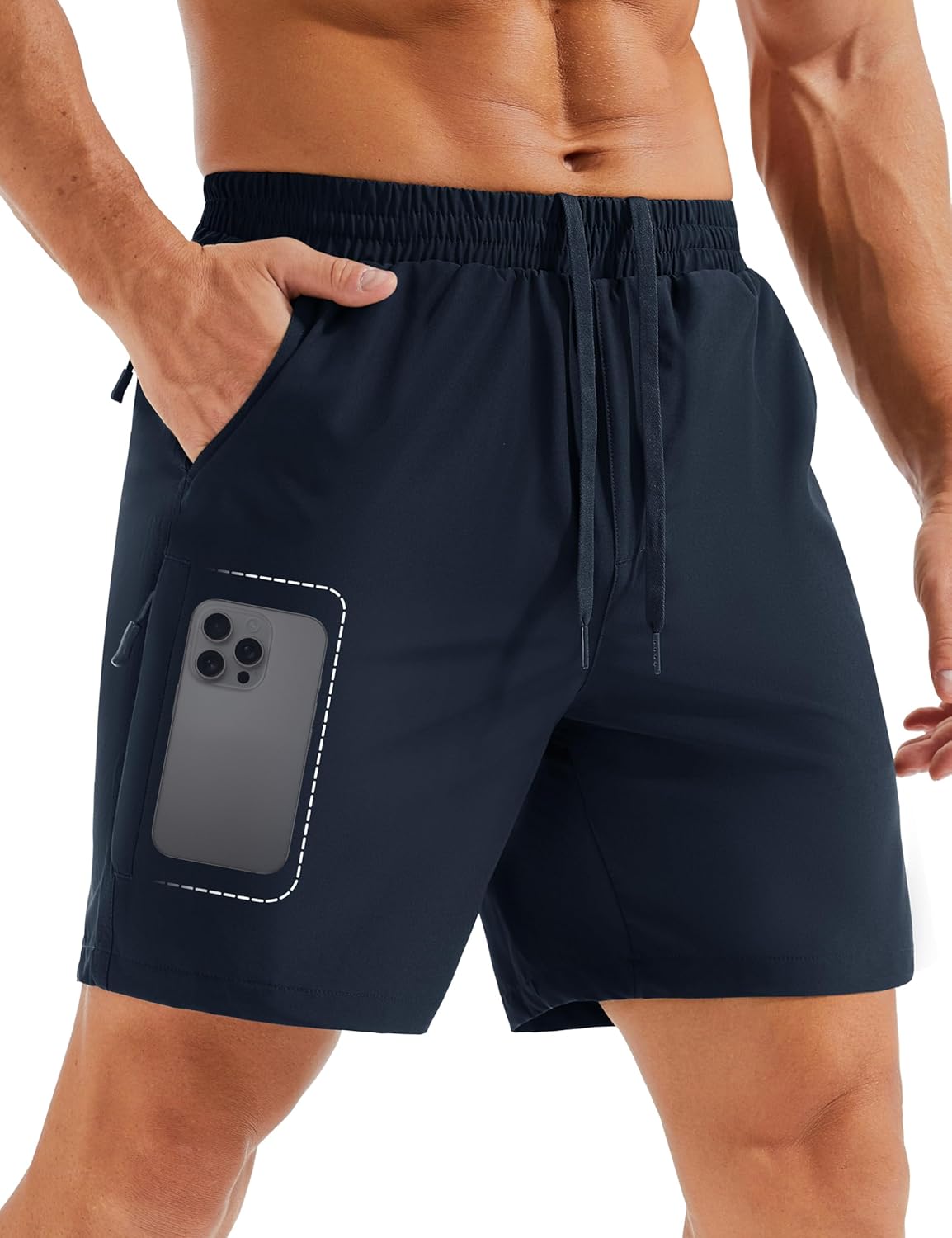 MAGCOMSEN Mens Hiking Shorts 7 Inch Quick Dry Lightweight Fishing Workout Athletic Water Resistant Shorts with Zipper Pockets