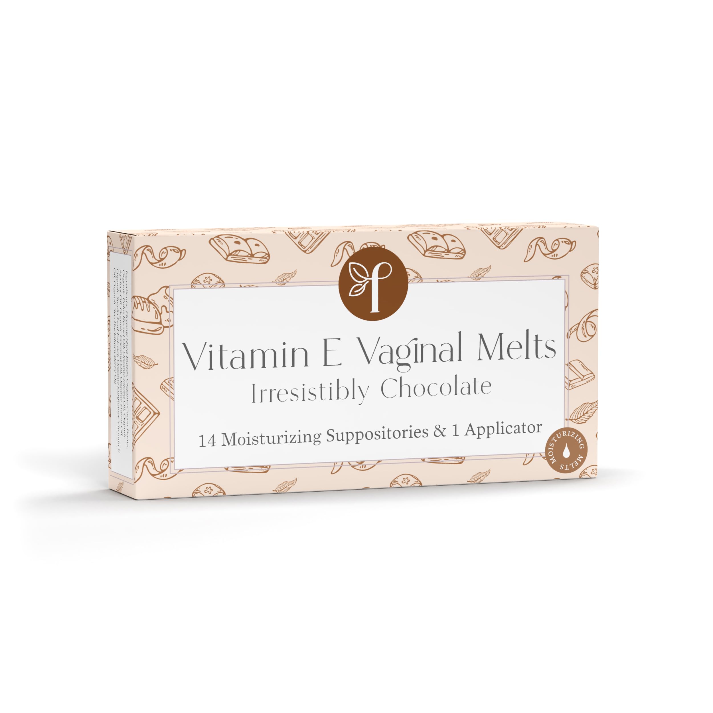 Femallay Indulgent Chocolate Vaginal Moisturizing Suppository Melts – 14 Individually Sealed Suppositories + 1 applicator