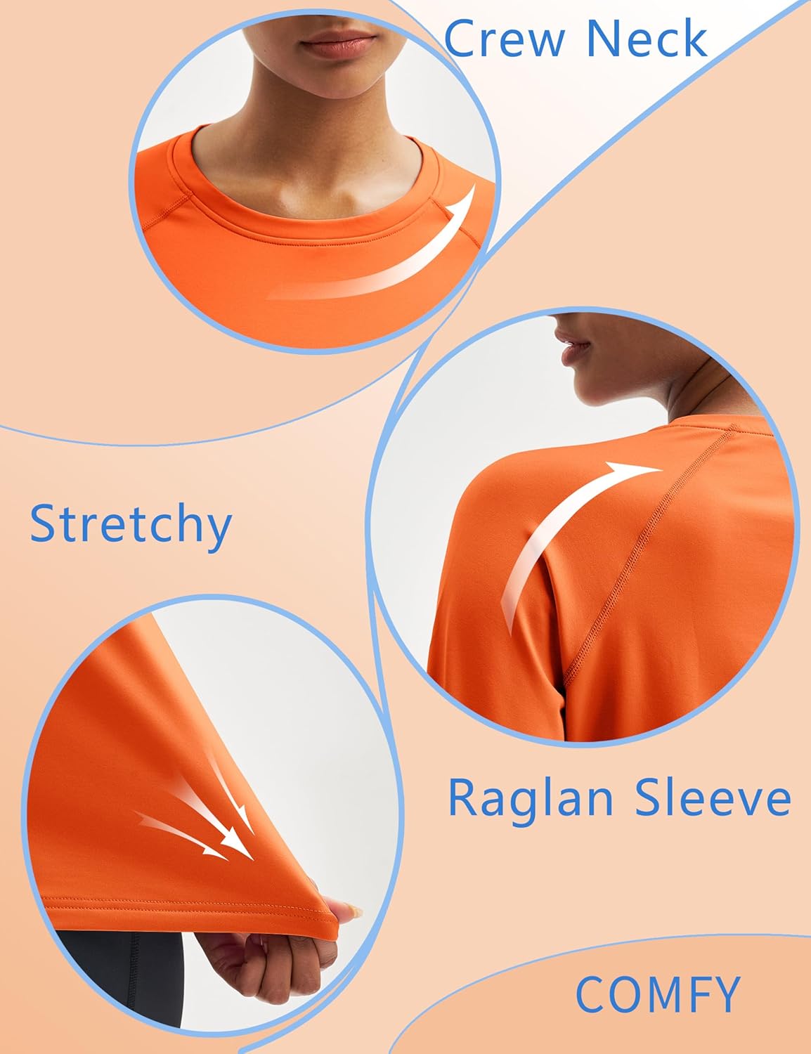 Women's Thermal Shirts Long Sleeve Base Layer Cold Weather Fleece Lined Warm Undershirt Regular Fit Crewneck Tops - Image 5