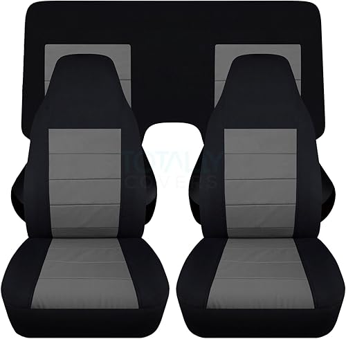 Miniatura 3 de Totally Covers Compatible con cubiertas de asiento para Chevy Camaro 1982-1992: Negro - Juego completo (23 colores) Cupé/Convertible Banco Negro
