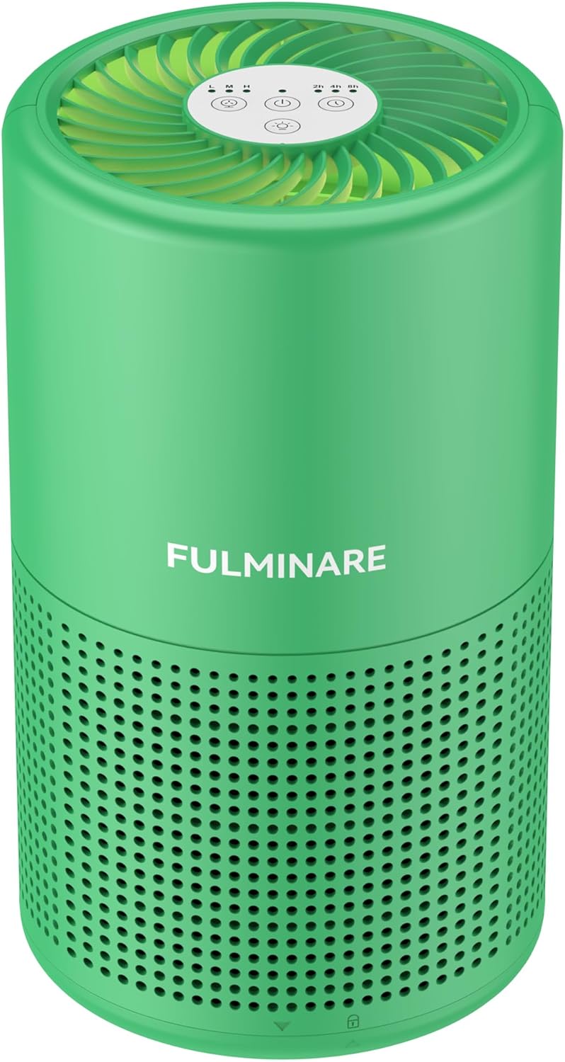 FULMINARE Air Purifiers for Bedroom H13 True HEPA Air Filter, Quiet Air Cleaner With Night Light, Po