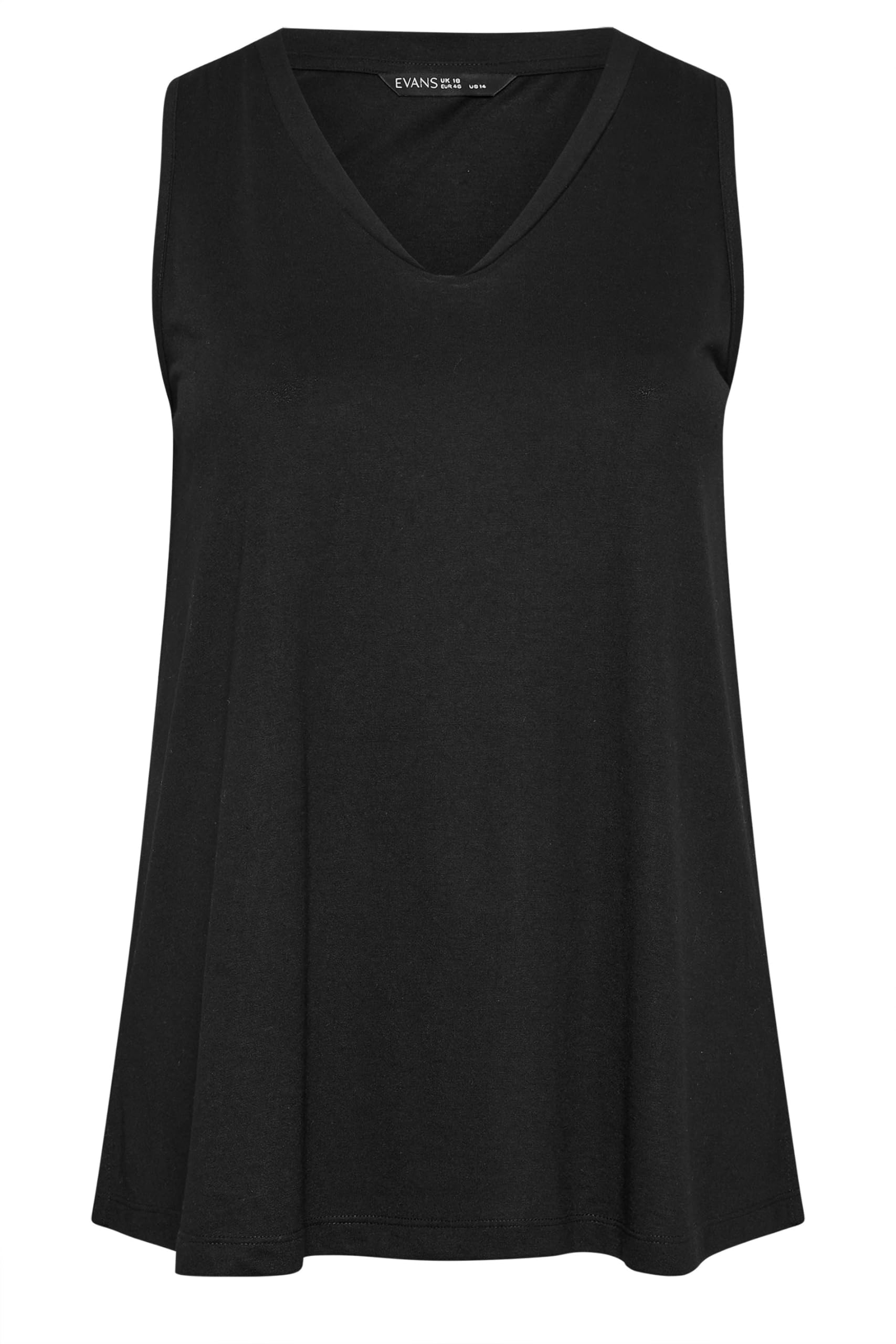 Evans Women's Black Plus Modal Rich Vest Top Size 26-28