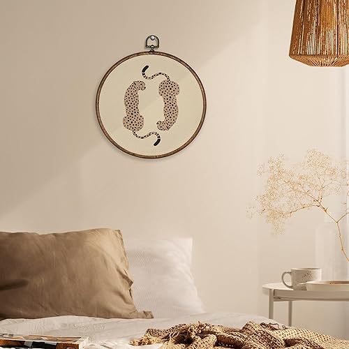 Miniatura 2 de XBBMGG Decoración de pared de leopardo moderno, decoración retro preppy femenina para colgar en la pared, decoración redonda para colgar en la