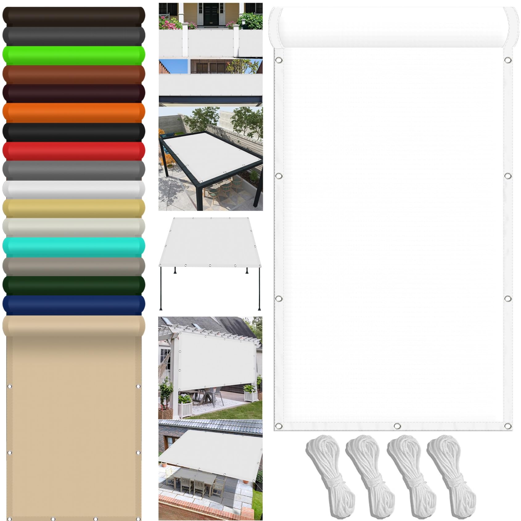Voile d'ombrage imperméable 220x220 cm pour bloquer 98% des UV au jardin