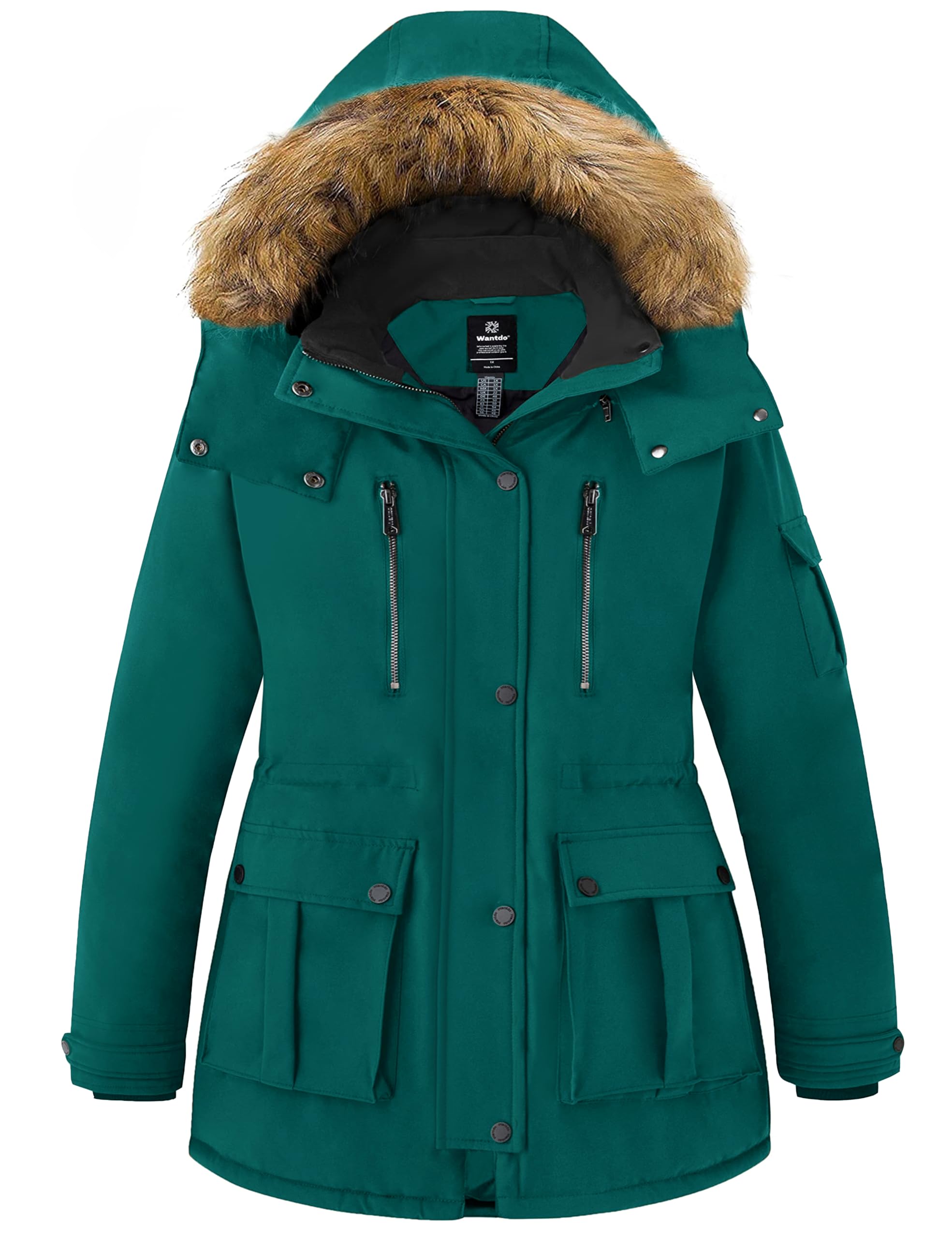 wantdo Plus Size Winter Coats for Women Parka Overcoat Warm Winter Jacket with Hood