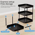 6 Tier Vertical Narrow Shoe Rack, Stackable Tall Skinny Shoerack, Compact Single Shoes Storage Tower for Slim Space, Corner Plastic Shelves, for Hallways, Entryway, Bedrooms Organizer, Black