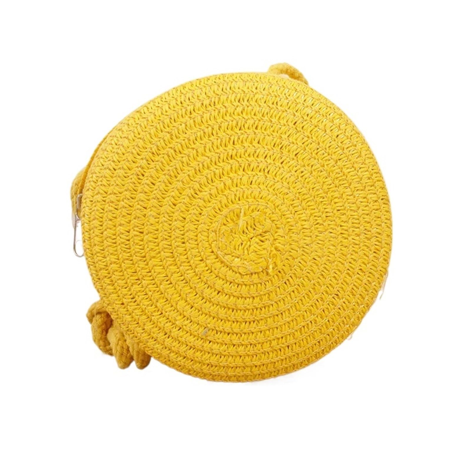 Borsa rotonda intrecciata in paglia Borse a tracolla in paglia intrecciata estiva da donna rotonde