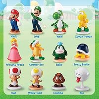 Vista 3 de EPOCH Games Super Mario - Paquete de juego de equilibrio, 3 juegos de acción de mesa para mayores de 4 años con 12 figuras de acción coleccionables