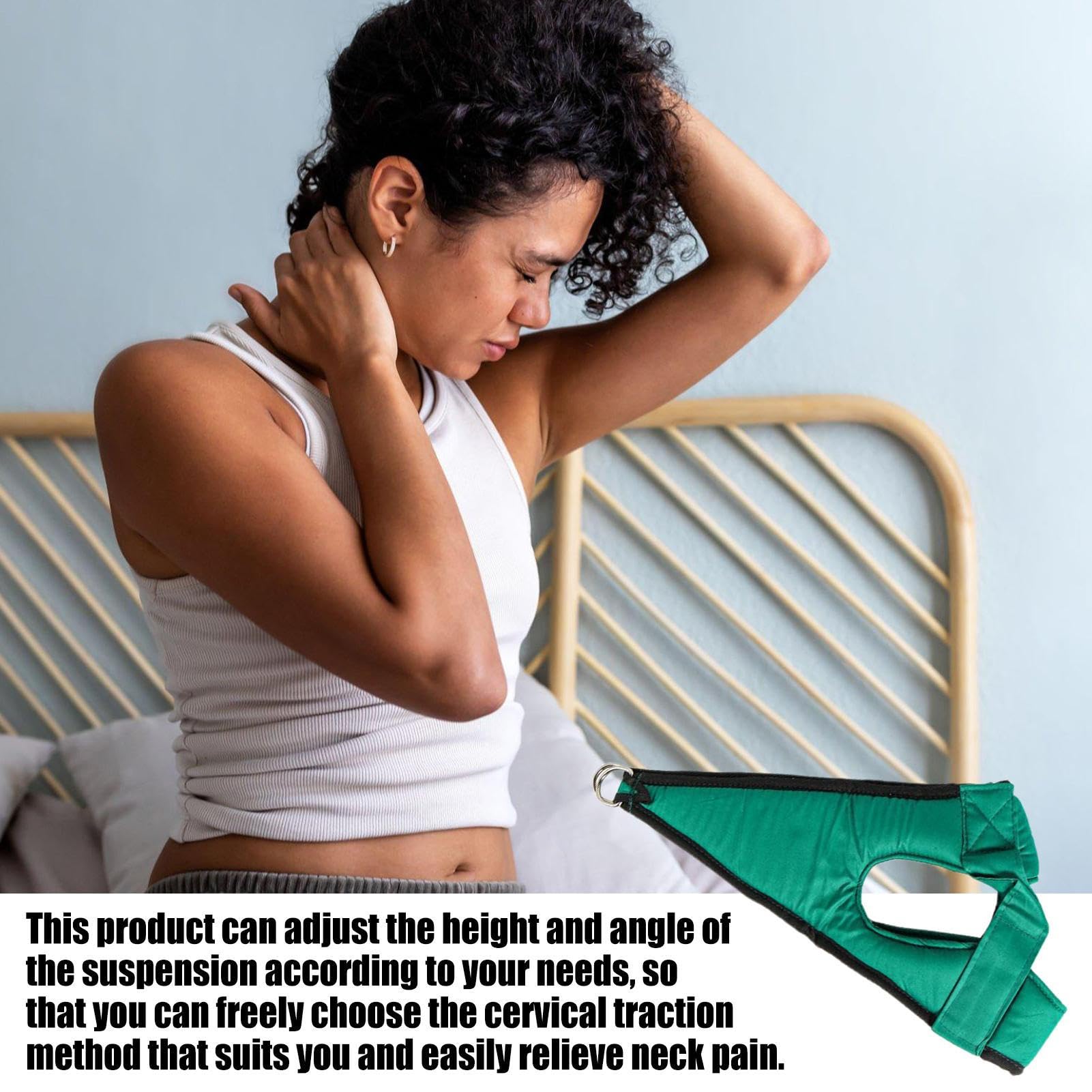 Appareil De Traction Du Cou Hamac Au Dessus De La Porte, Dispositif De Traction Du Cou, Suspension Réglable Avec Anneau En Acier, Coussin Correcteur De Colonne Vertébrale, Cous Pour Soulager Les