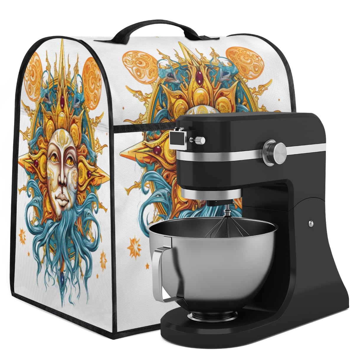 Coffee Maker Cover Bohemia Sun Pattern Kitchen Appliance Covers Small Appliance Covers Blender Cover Juicer Cover Dust Covers for Kitchen Appliances with Top Handle and Pockets,Washable,C269