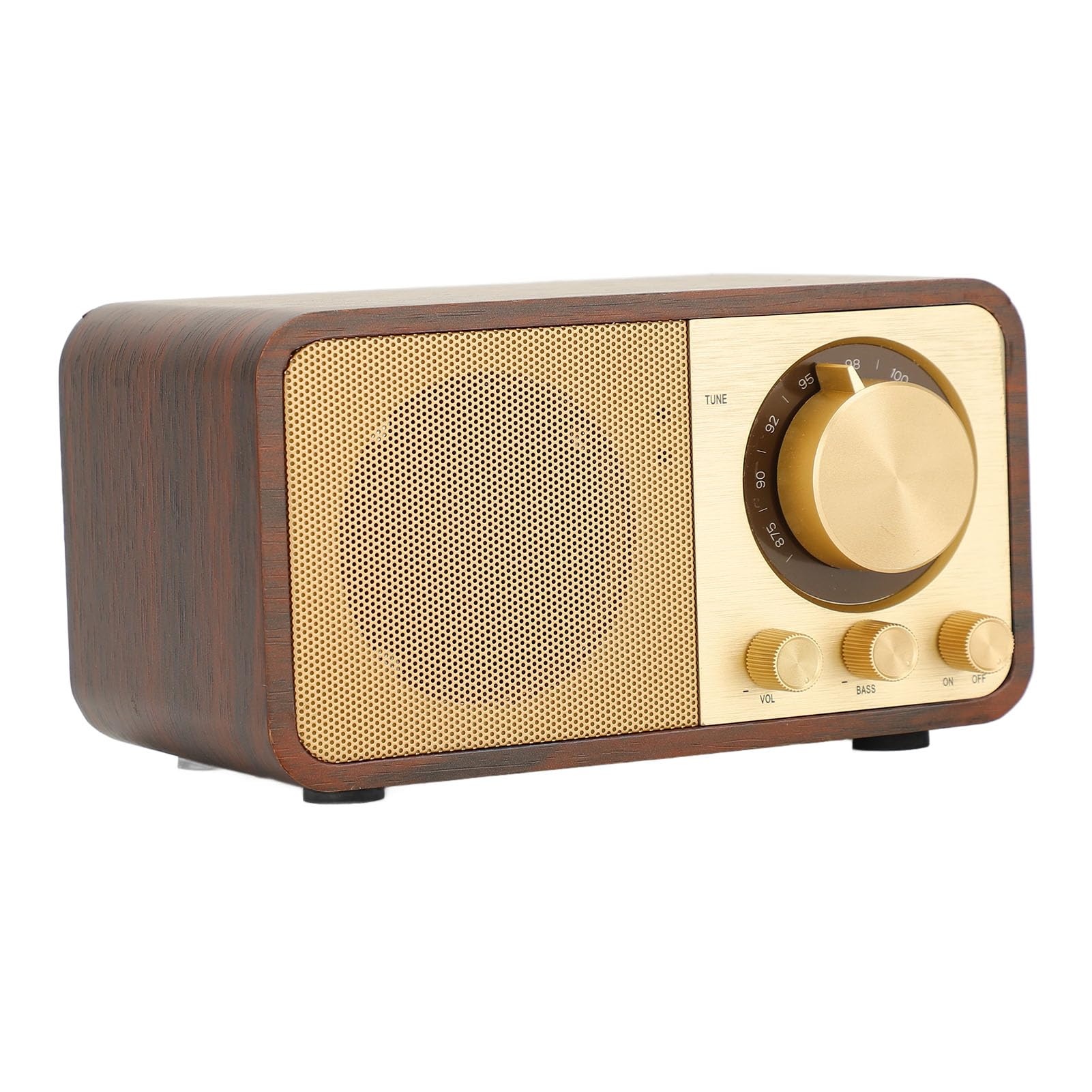 Głośnik Bluetooth 5.0, Głośnik Bluetooth w Stylu Retro z Drewna, Elegancki i Vintage Design, Odtwarzanie z Karty Pamięci, AUX, USB, do Spacerów na świeżym Powietrzu, Pieszych