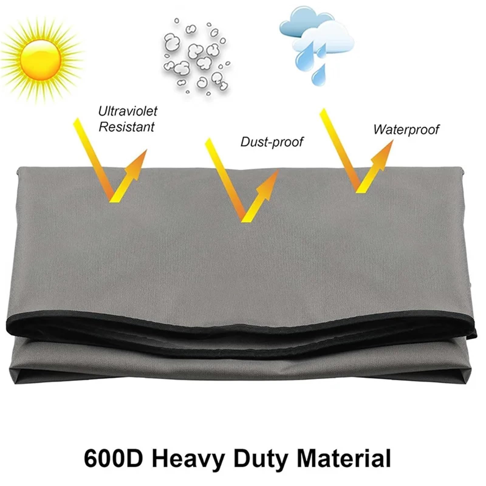 Coperture Protettive per Televisori 22" To 85" Outdoor TV Cover Protect Screen Weatherproof Dust-proof High Duty Oxford 600D Black Grey Waterproof Box(Black,For TV 36-38in)