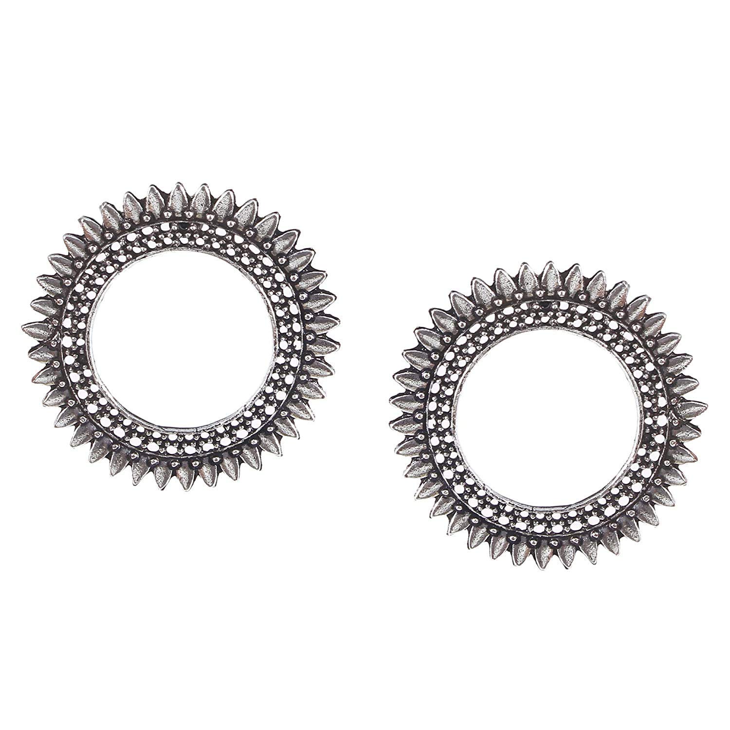 Elegant Design Oxidized Boho Stud Earrings, Bohemian Sun (Silver) Stud earrings for Girls & Women (B08MCDMWTH) Amazon Price History, Amazon Price Tracker