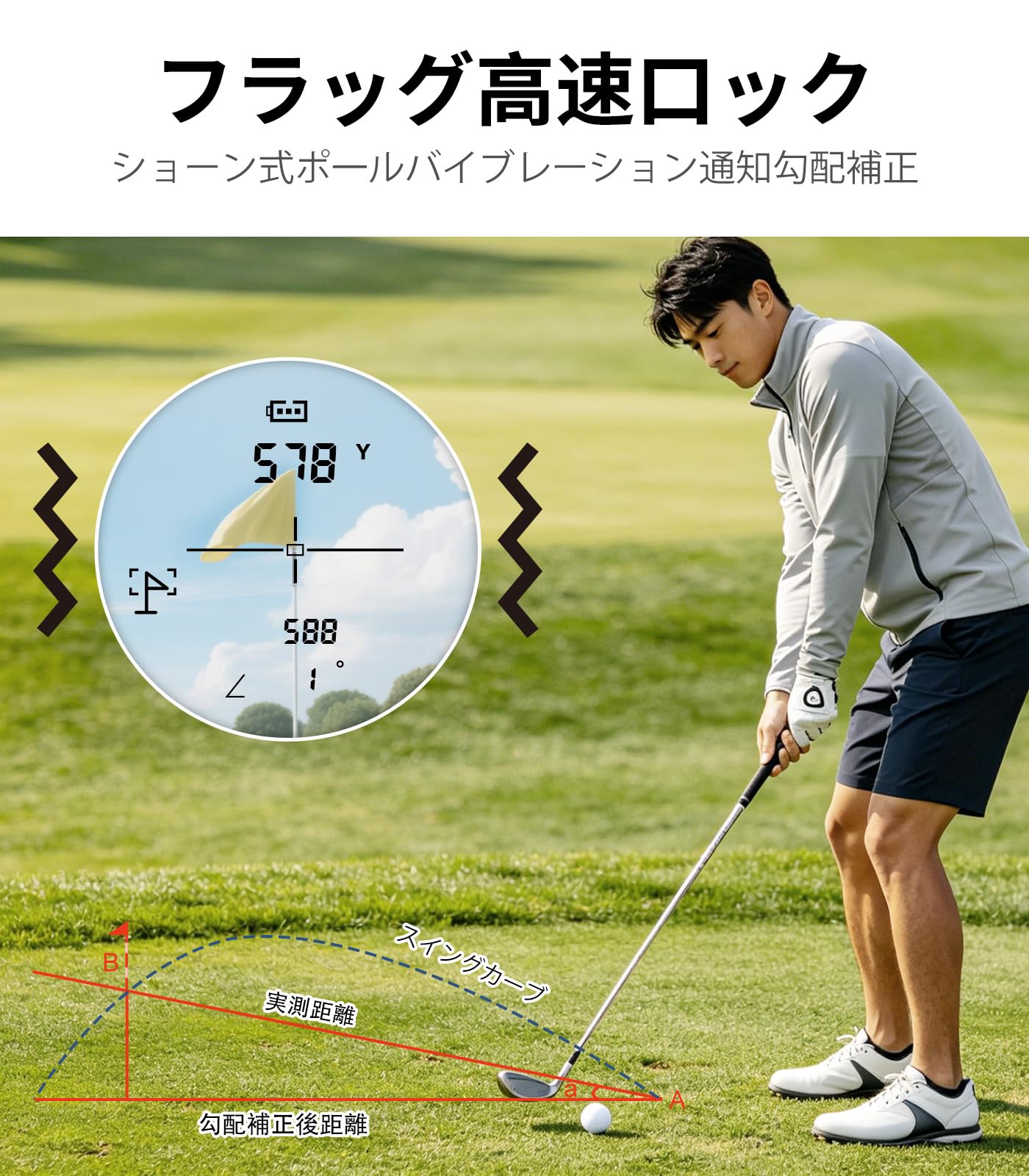 Télémètre de Golf | Télémètre Laser de Golf REVASRI avec Fonction Slope | Portée de 1200 Yards | Grossissement 6X | Vibration Flag Lock | Rechargeable
