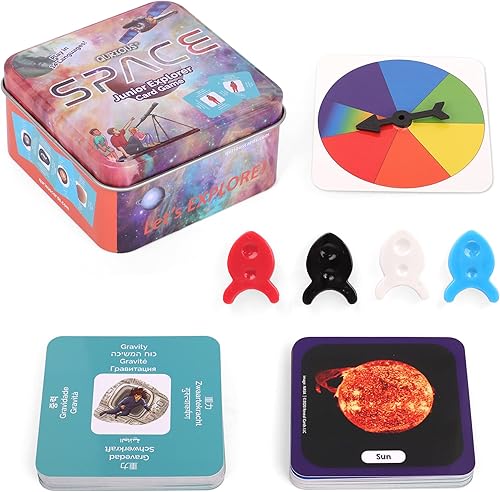 Miniatura 5 de Qurious Space Junior Explorer  Juego de cartas flash STEM  Los pre-lectores giran y aventuran a través de la galaxia. Usando fotos de la NASA,