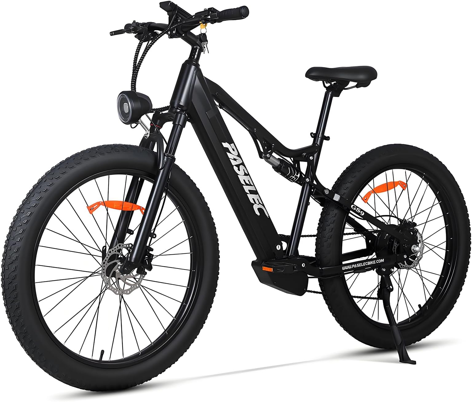 PASELEC Electric Bike for Adults, 1300W Peak Motor E-bike, 27.5"x3.0" Fat Tire Electric Mountain Bike With Full Suspension, 15.6Ah Removable Battery Adult Electric Bicycle, 70 Miles Max Range, 8-Speed