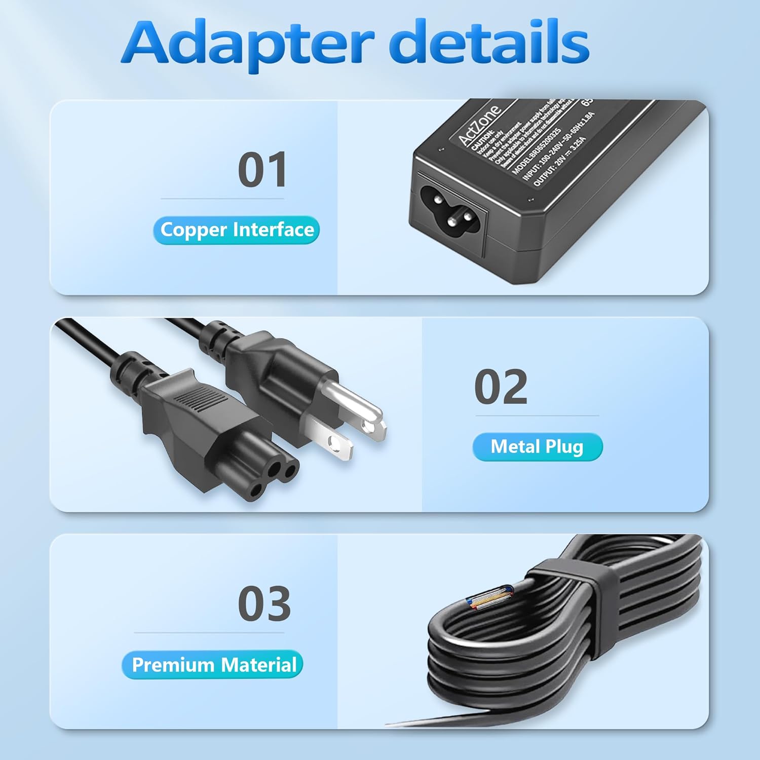 45W 65W Laptop Charger for Lenovo Thinkpad X1 Carbon T460 T470 T470S T440 T540 X260 X240 X270 G40 G50 G50-80 E560 E450, Yoga 2 11/2 Pro/ 11s 13 Flex 2 2-15 Ideapad 300 500 700 Power Supply Cord - Image 3