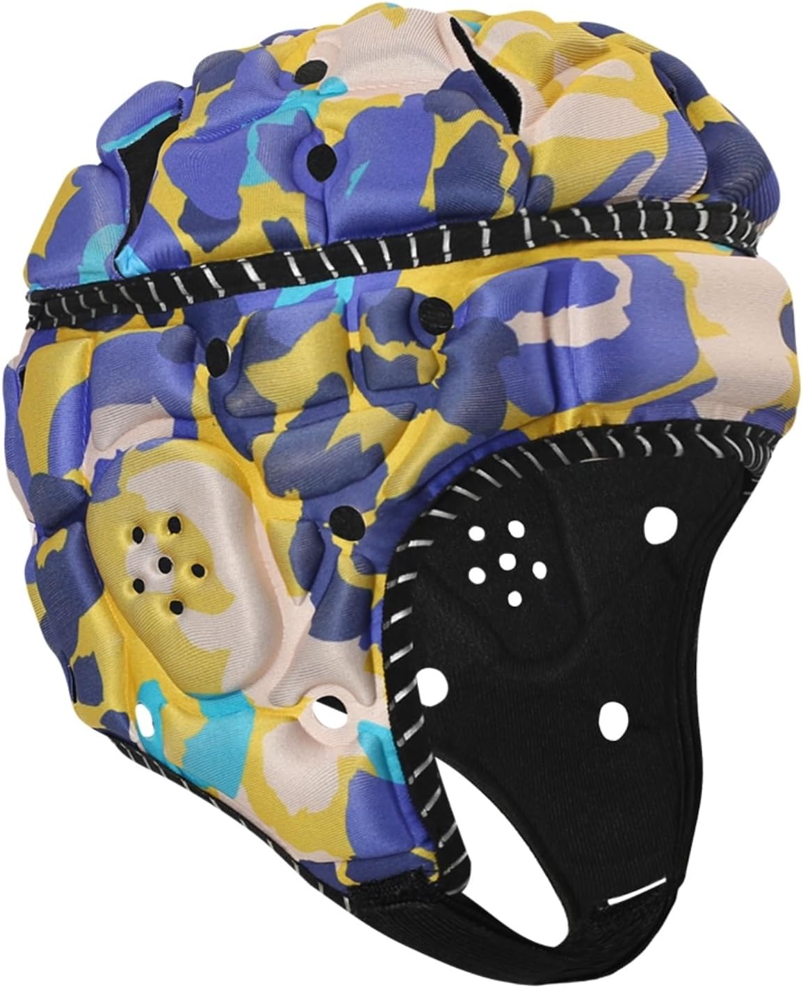 Topeter Soft Shell Rugby Helmet with Reflective Strips, Adjustable Goalie Headguard for Hockey, Football, Soccer