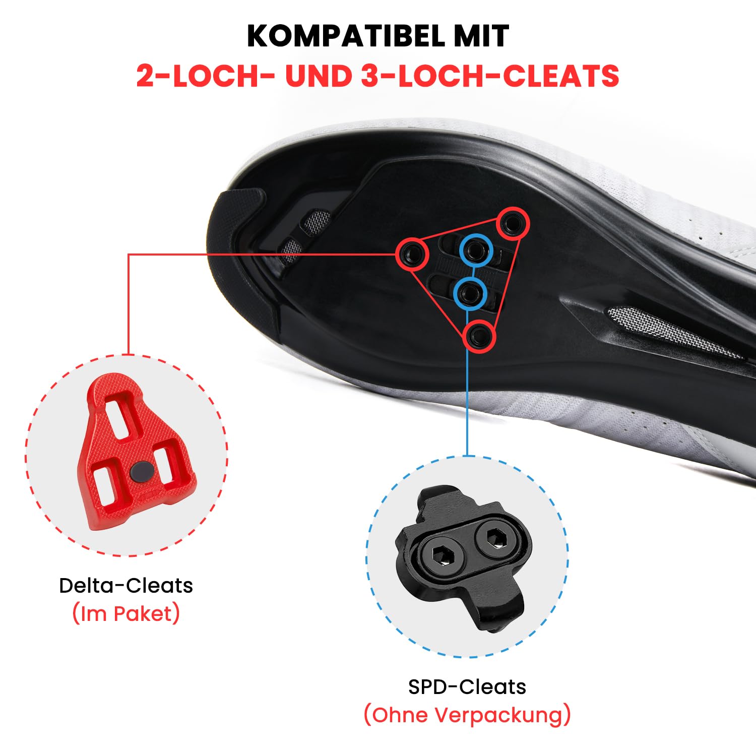 Feyenold Herren Fahrradschuhe Damen Radsport Schuhe Kompatibel mit Peloton Look SPD SPD-SL Lock Delta Pedal