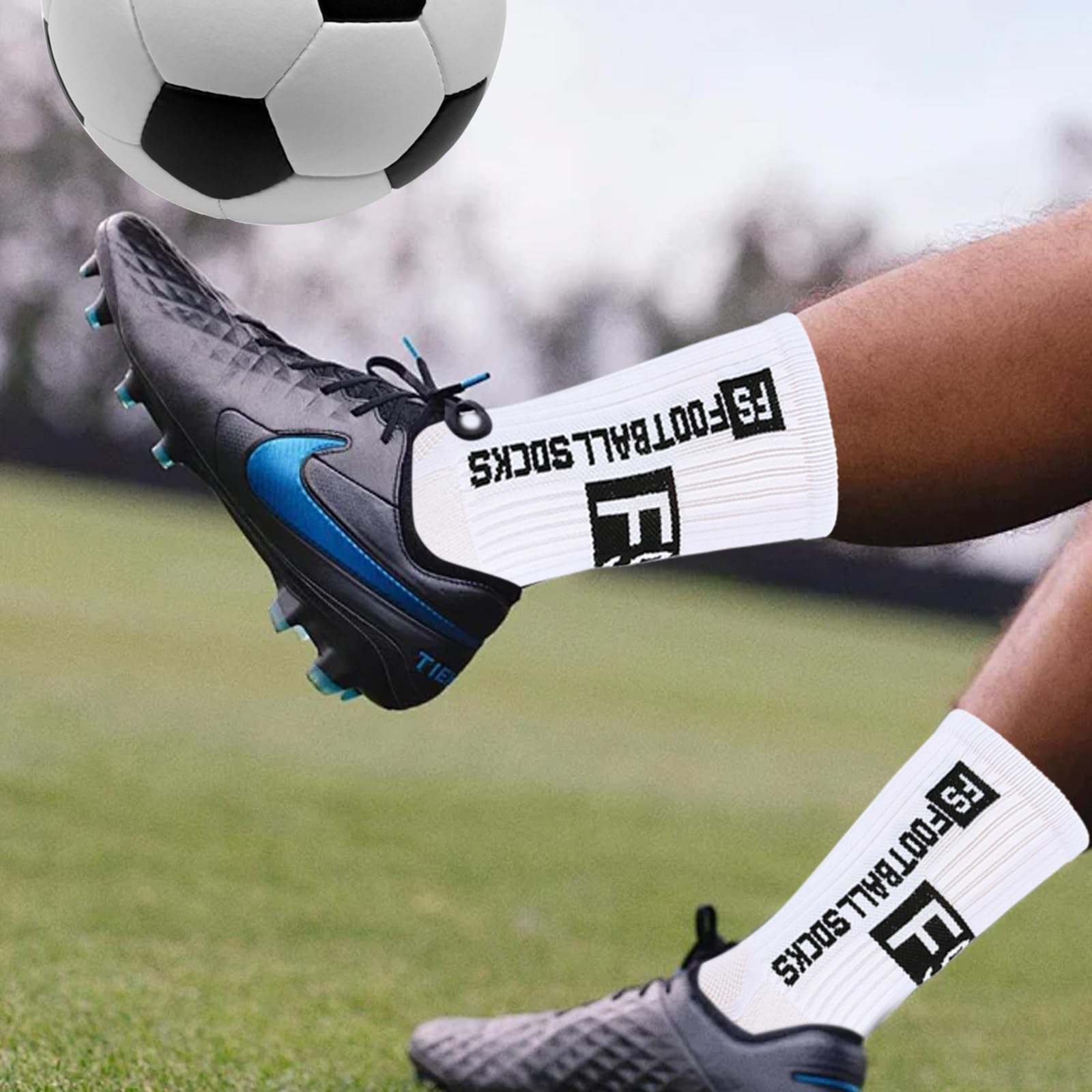 Chaussettes de sport de football antidérapantes, Chaussettes de Football Respirant, chaussette foot