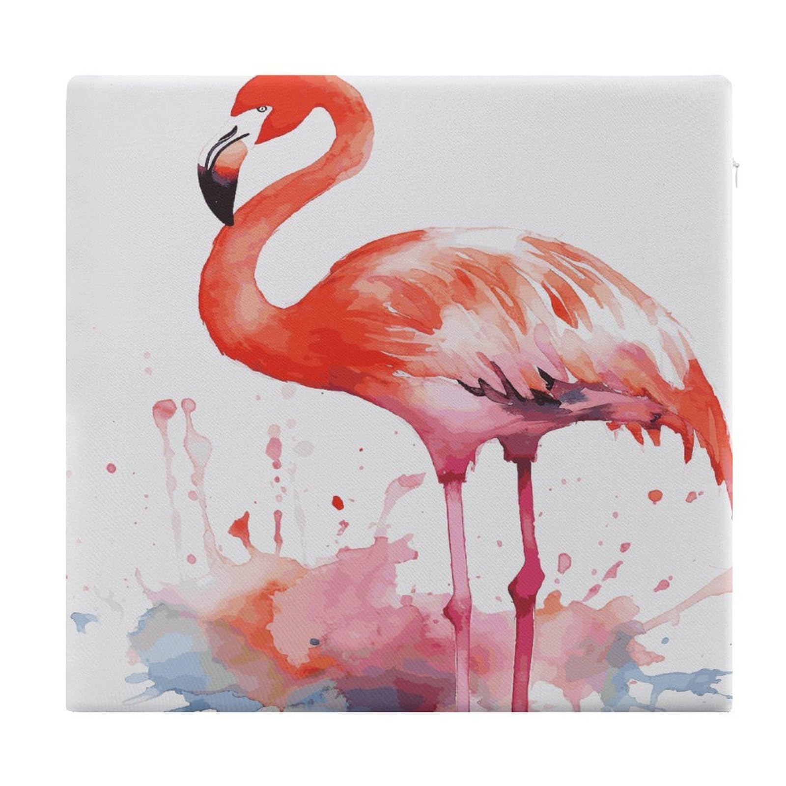 LDGSUPH - Watercolor Flamingo Seat Cushions for Office Chair Square Cushions Soft Floor Cushions Cozy Memory Foam Cushion Cushions for Home Travel Chair